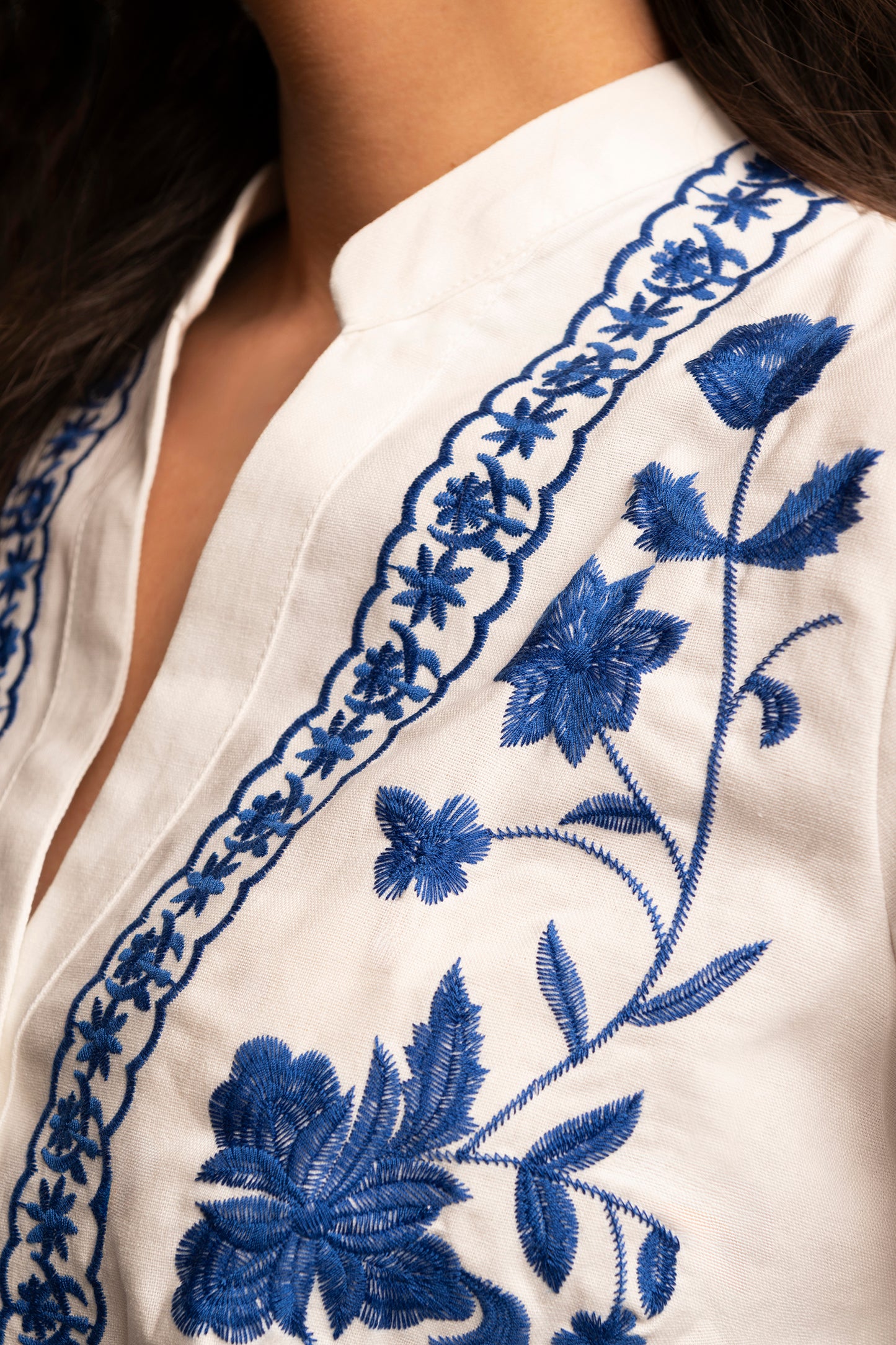 Thekla flower embroidered shirt