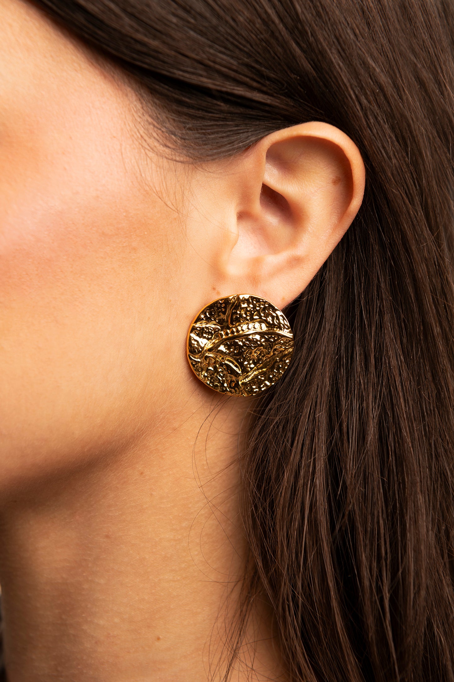 Thales textured coin earrings