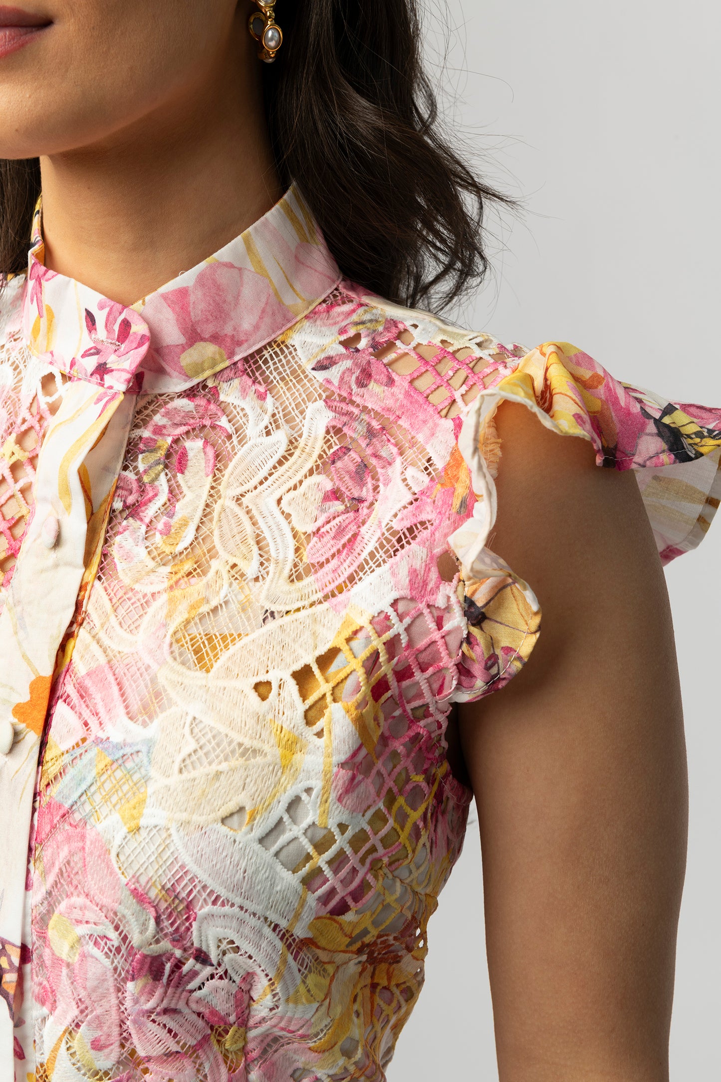 Jolie pink floral lace dress