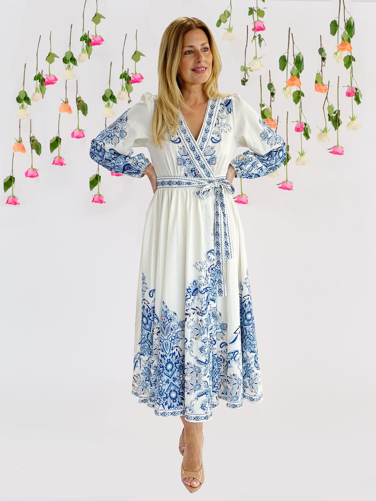 Cyra paisley maxi wrap dress