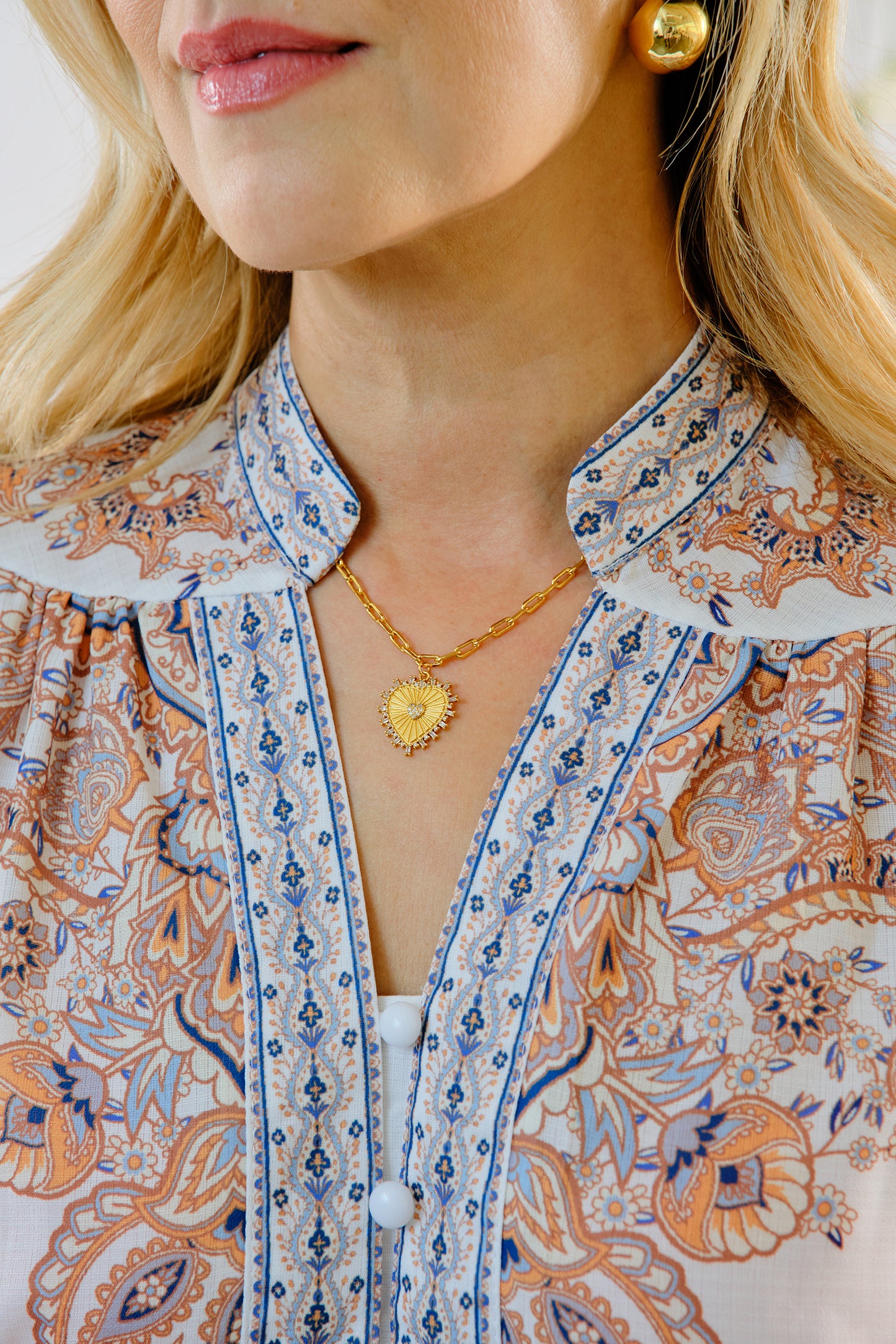 Naomi paisley button down dress