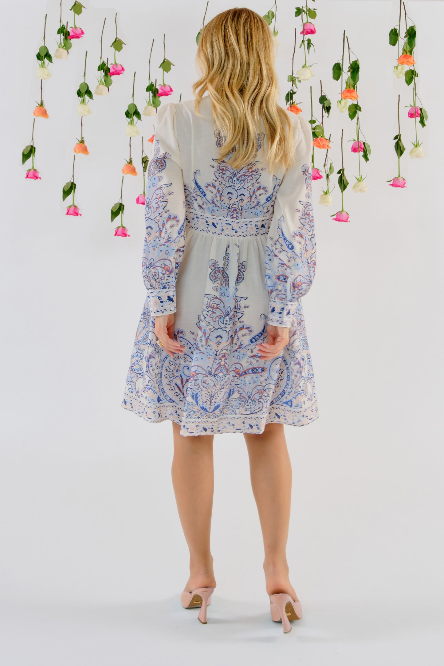 Naomi paisley button down dress