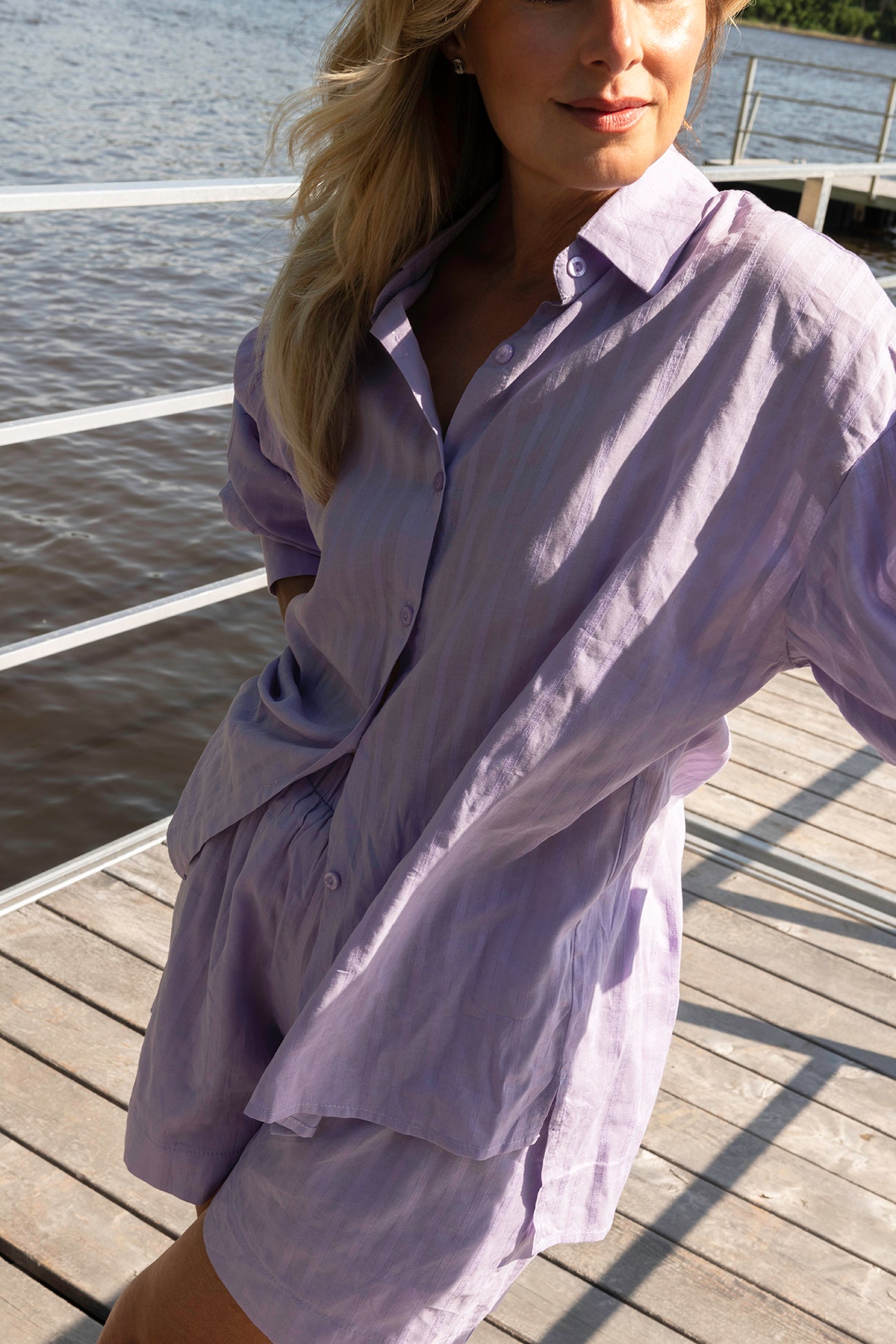 Poppy purple striped set