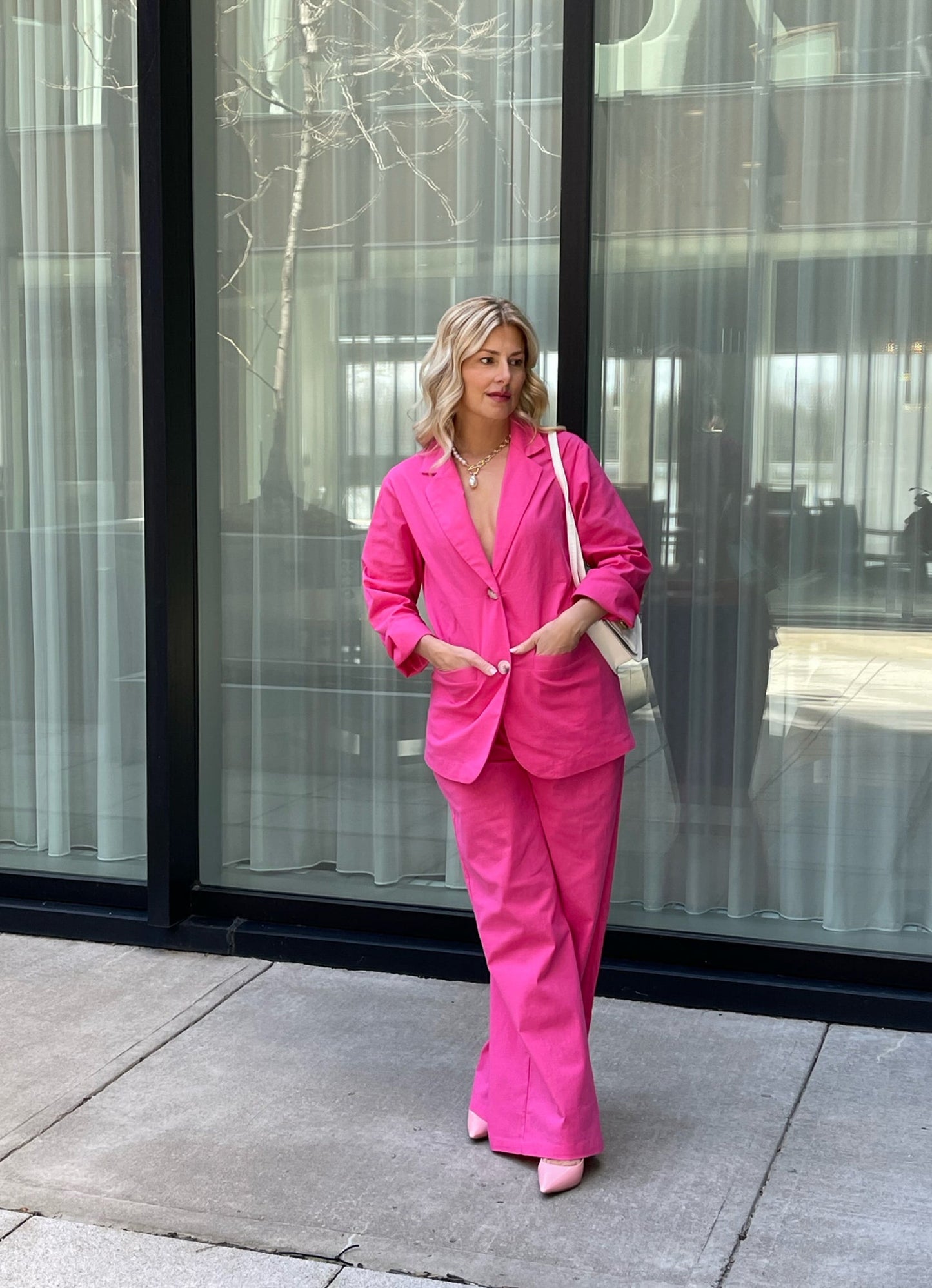 Bardot linen pantsuit set