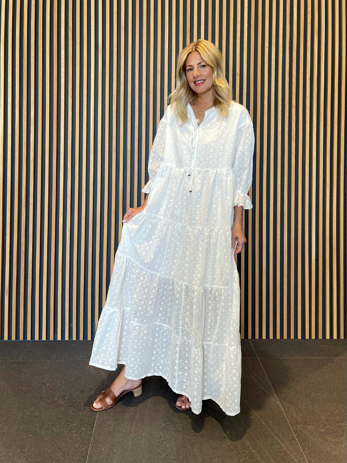 Apolonia eyelet maxi dress