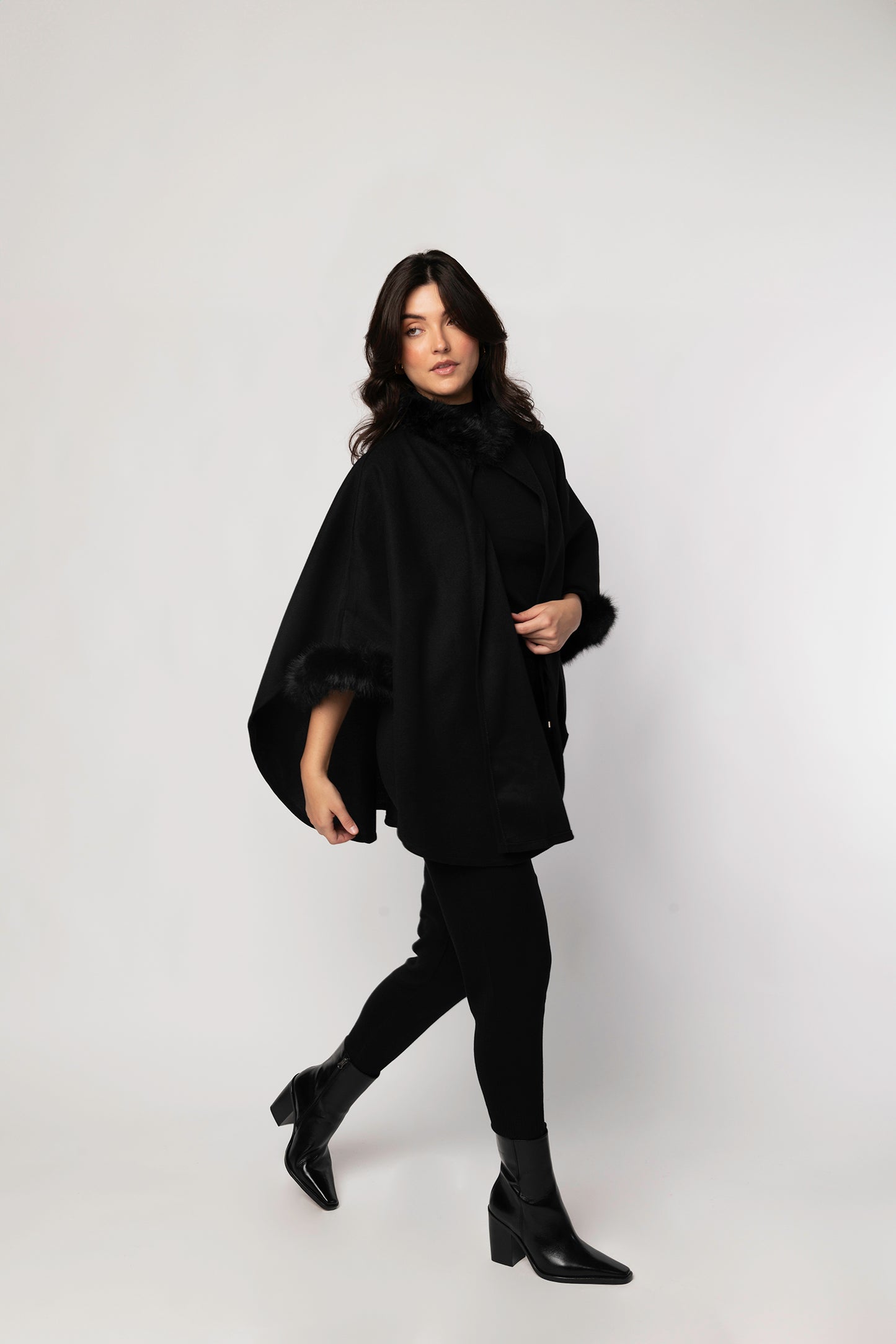 Sloane faux fur cape