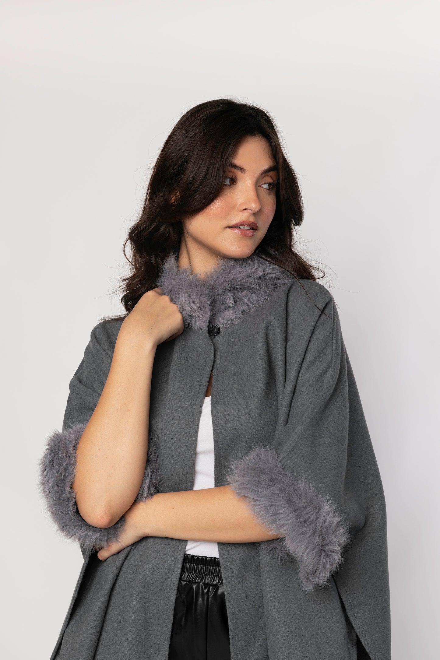 Sloane faux fur cape