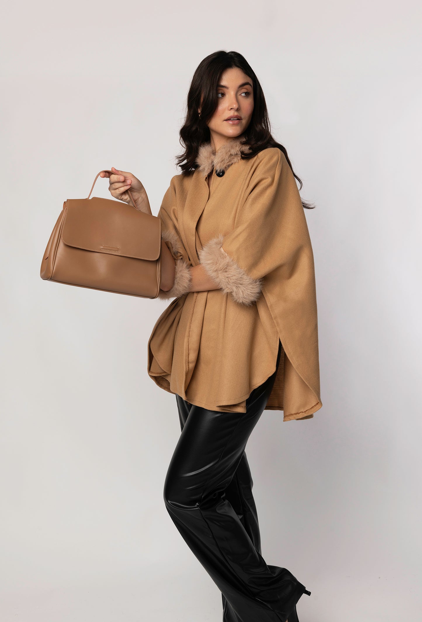 Sloane faux fur cape