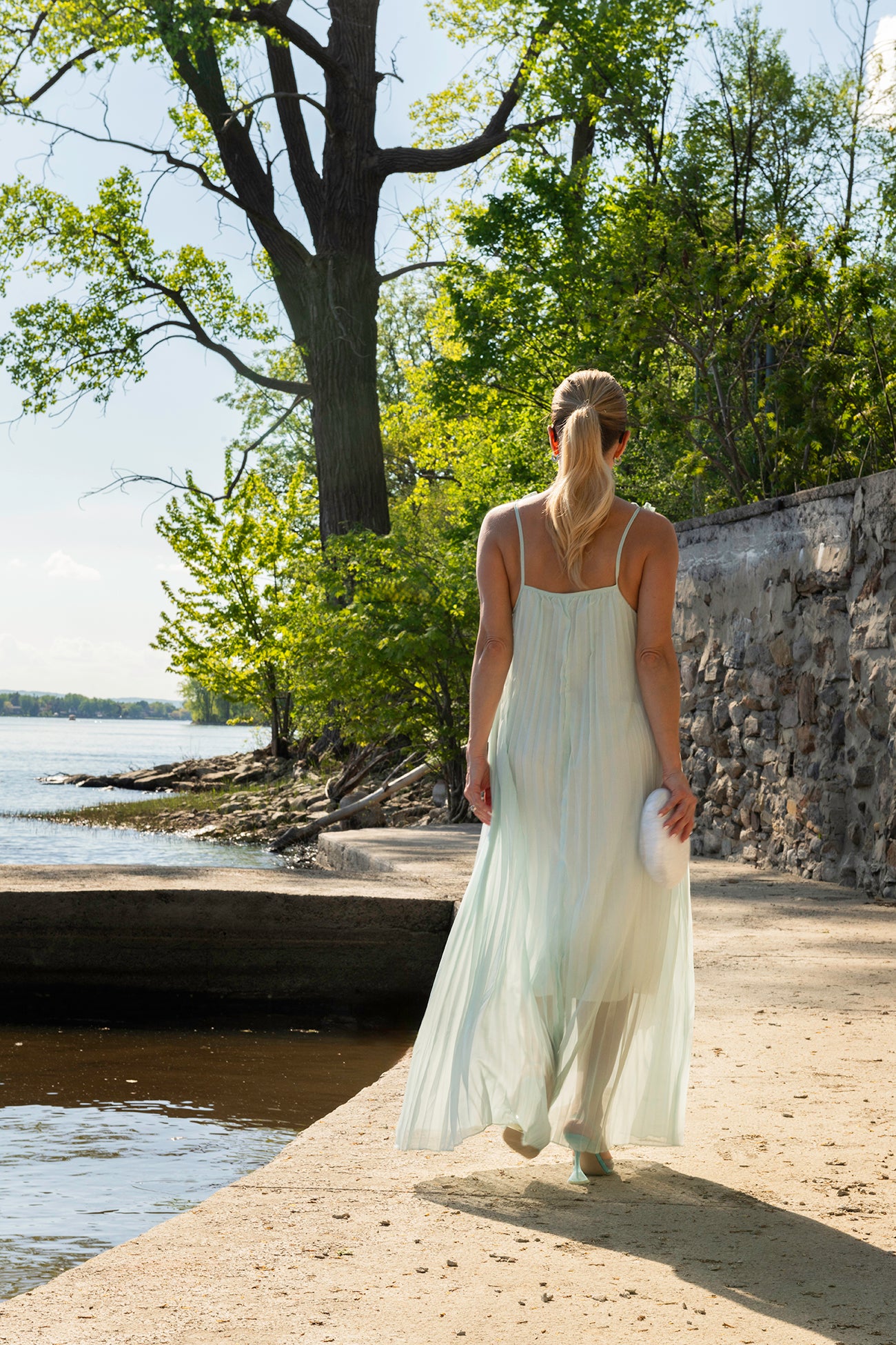 Daphne pleated maxi dress