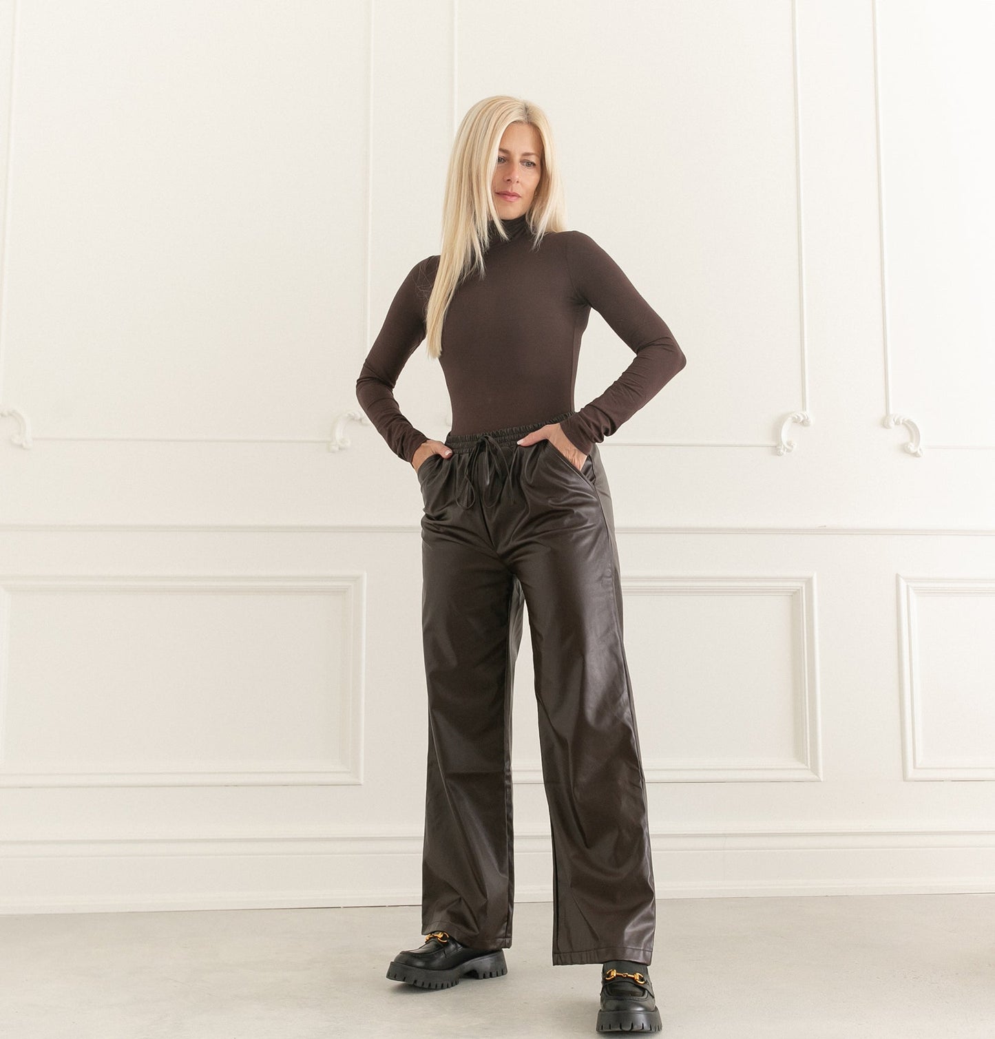 Fenley faux leather trousers