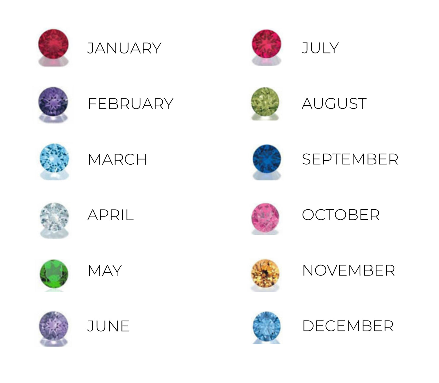 Birth stone charms