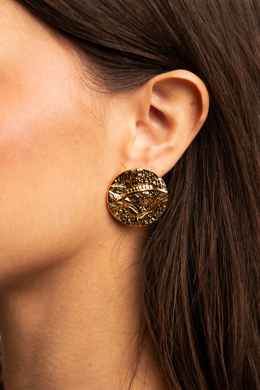 Thales textured coin earrings