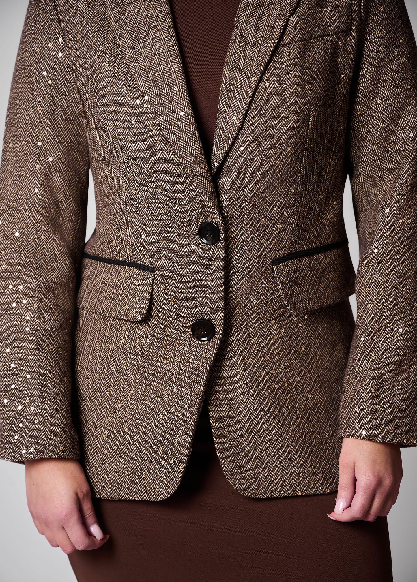 Elwyn herringbone sequin blazer