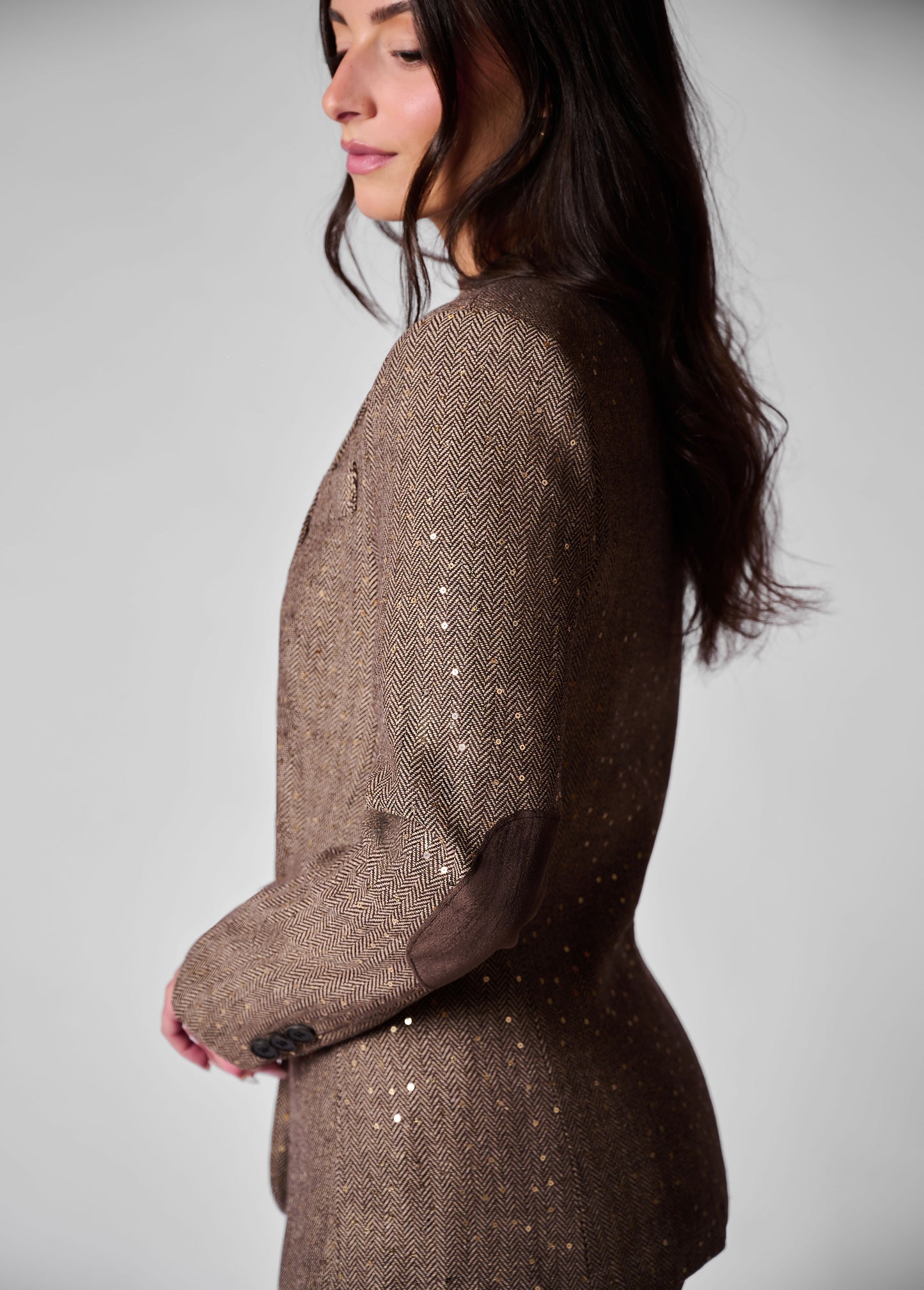 Elwyn herringbone sequin blazer