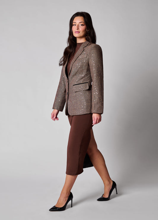 Elwyn herringbone sequin blazer