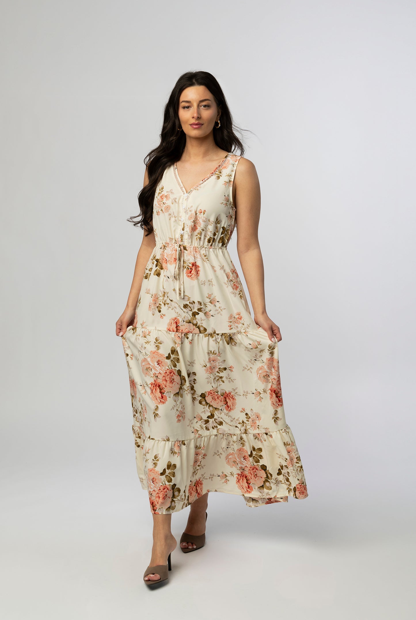 Fiora tiered floral maxi dress