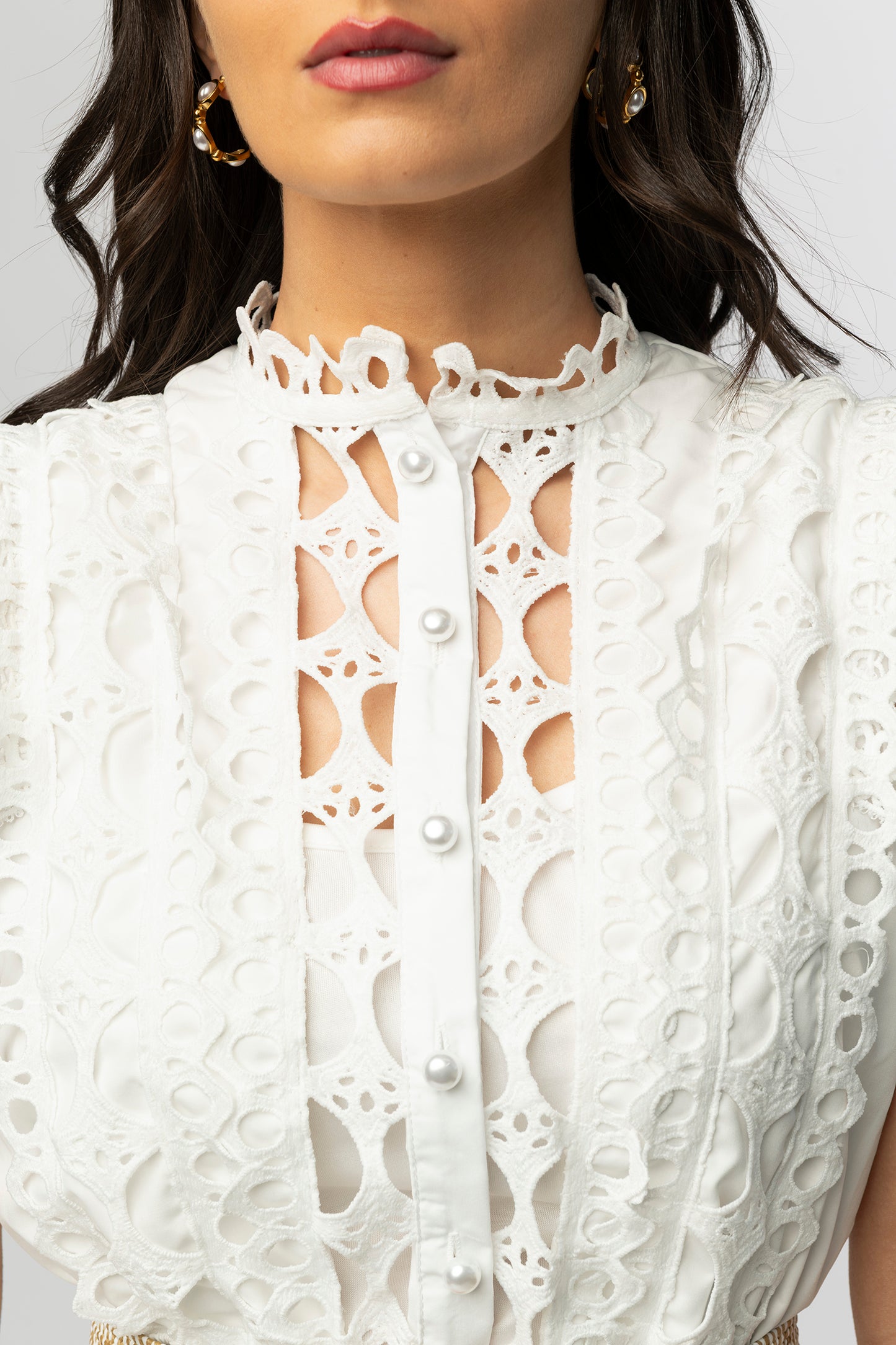 Isola white guipure lace maxi dress