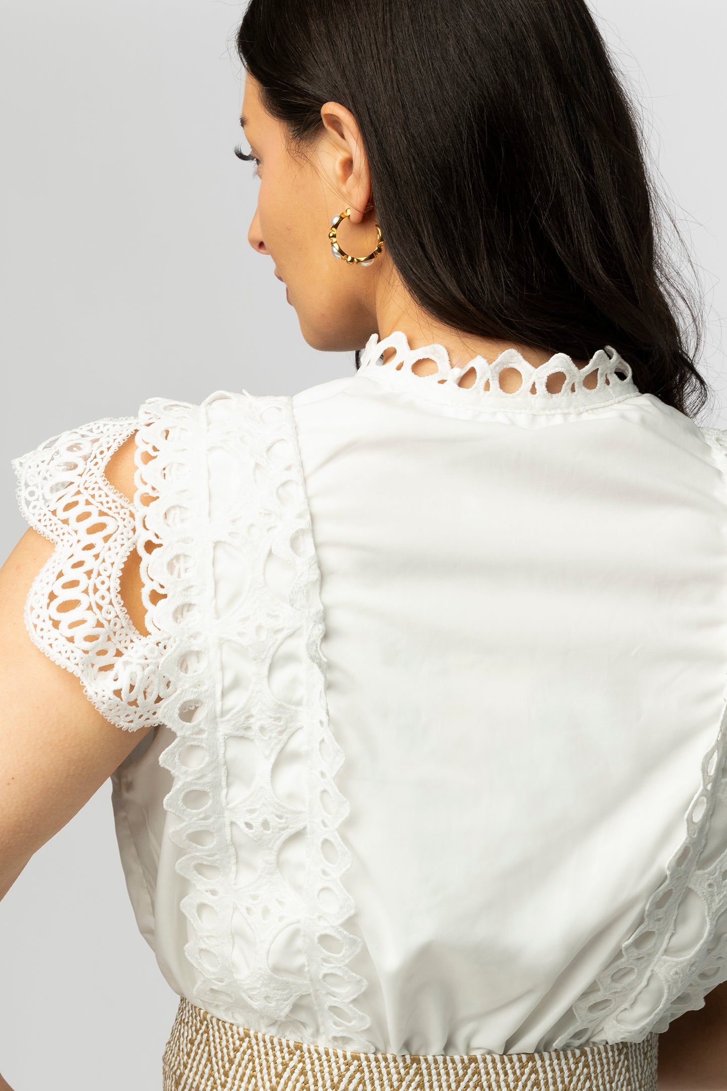Isola white guipure lace maxi dress