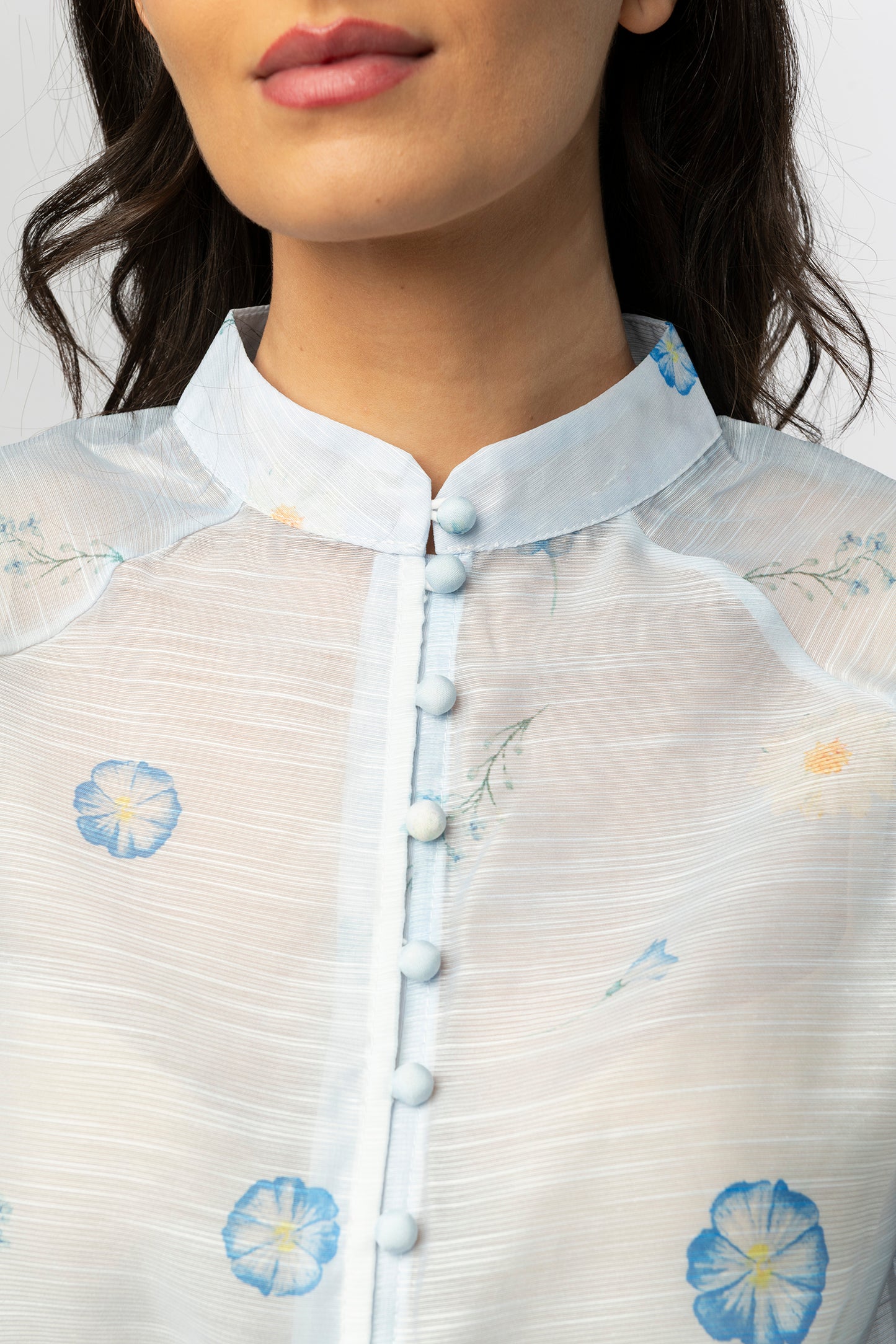 Amaris blue floral sheer set