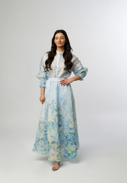 Amaris blue floral sheer set