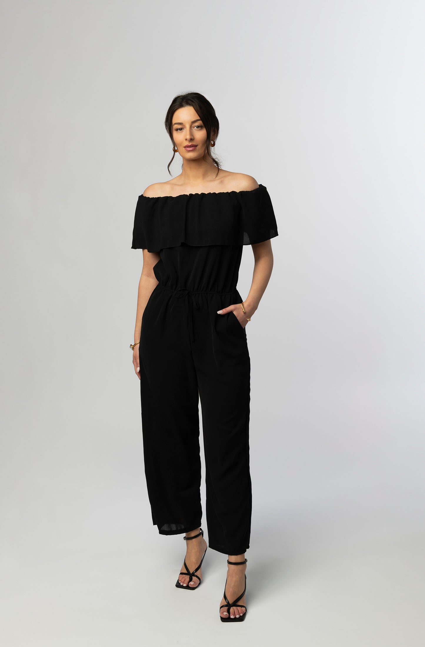 Tove ruffled black jumpsuit