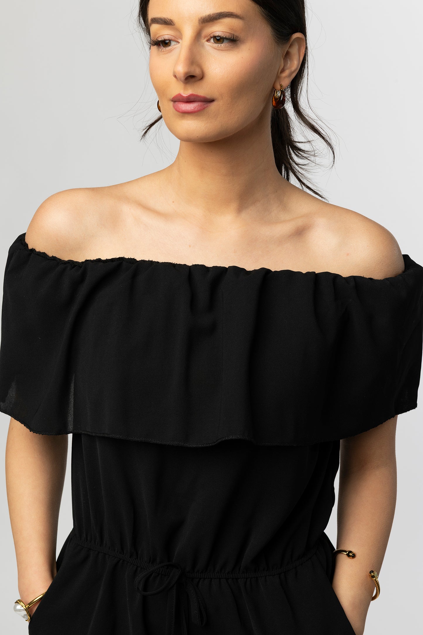 Tove ruffled black jumpsuit