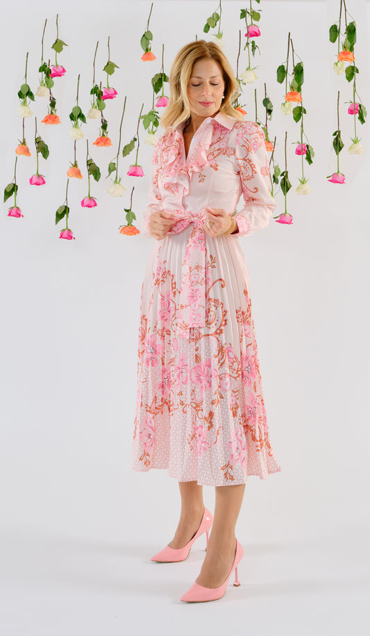 Nadia floral pleated dress