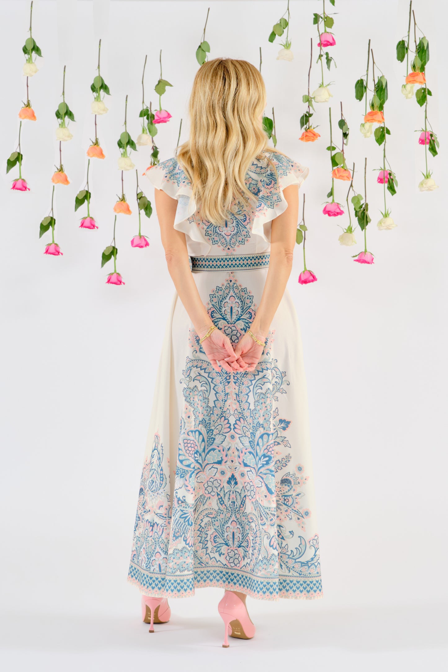 Zareen paisley belted maxi dress