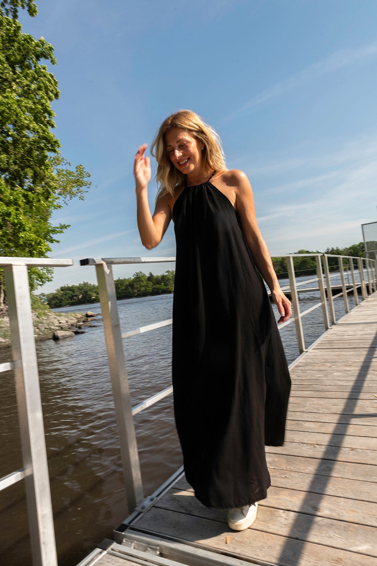 Magnolia cotton linen maxi dress