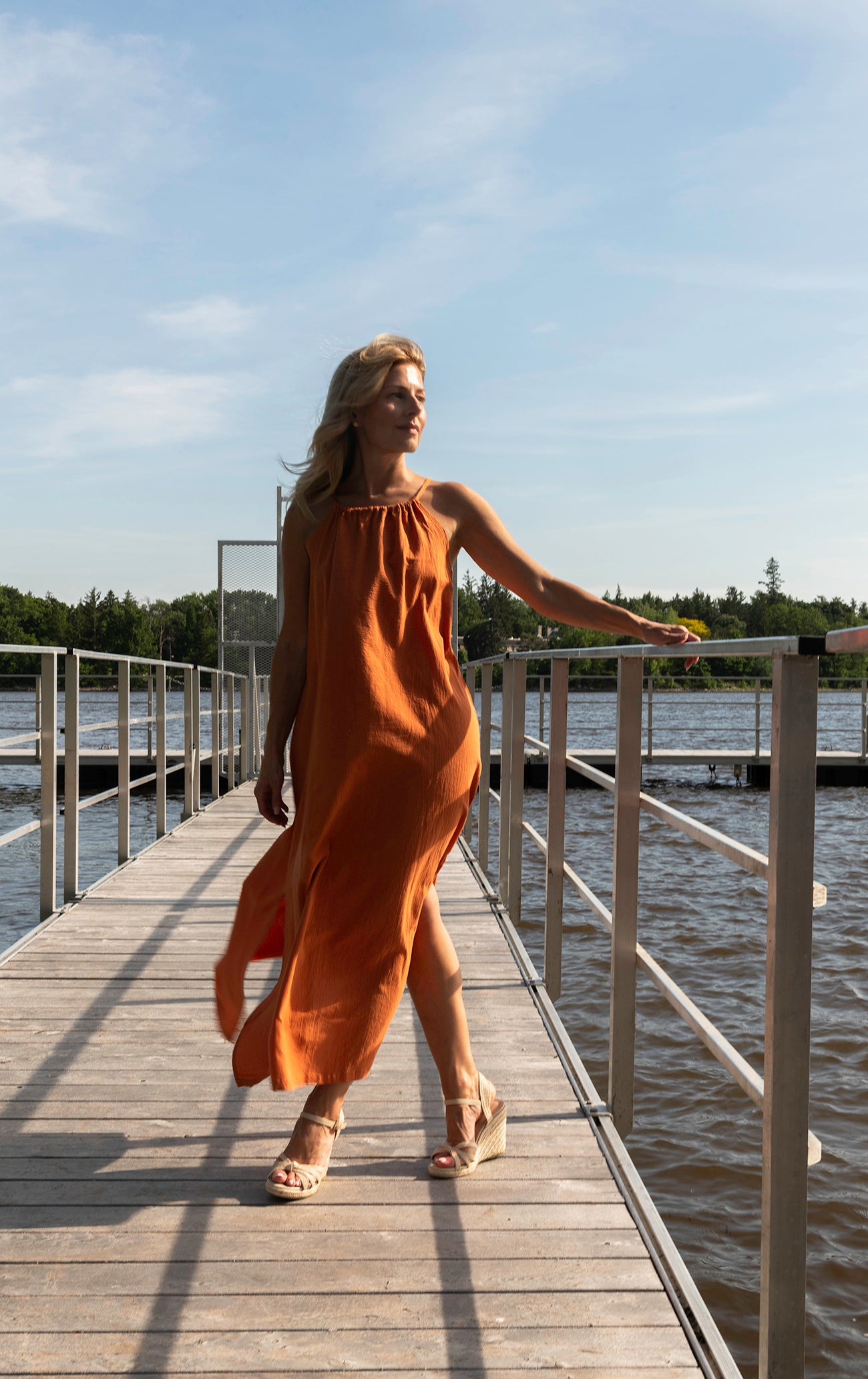 Magnolia cotton linen maxi dress