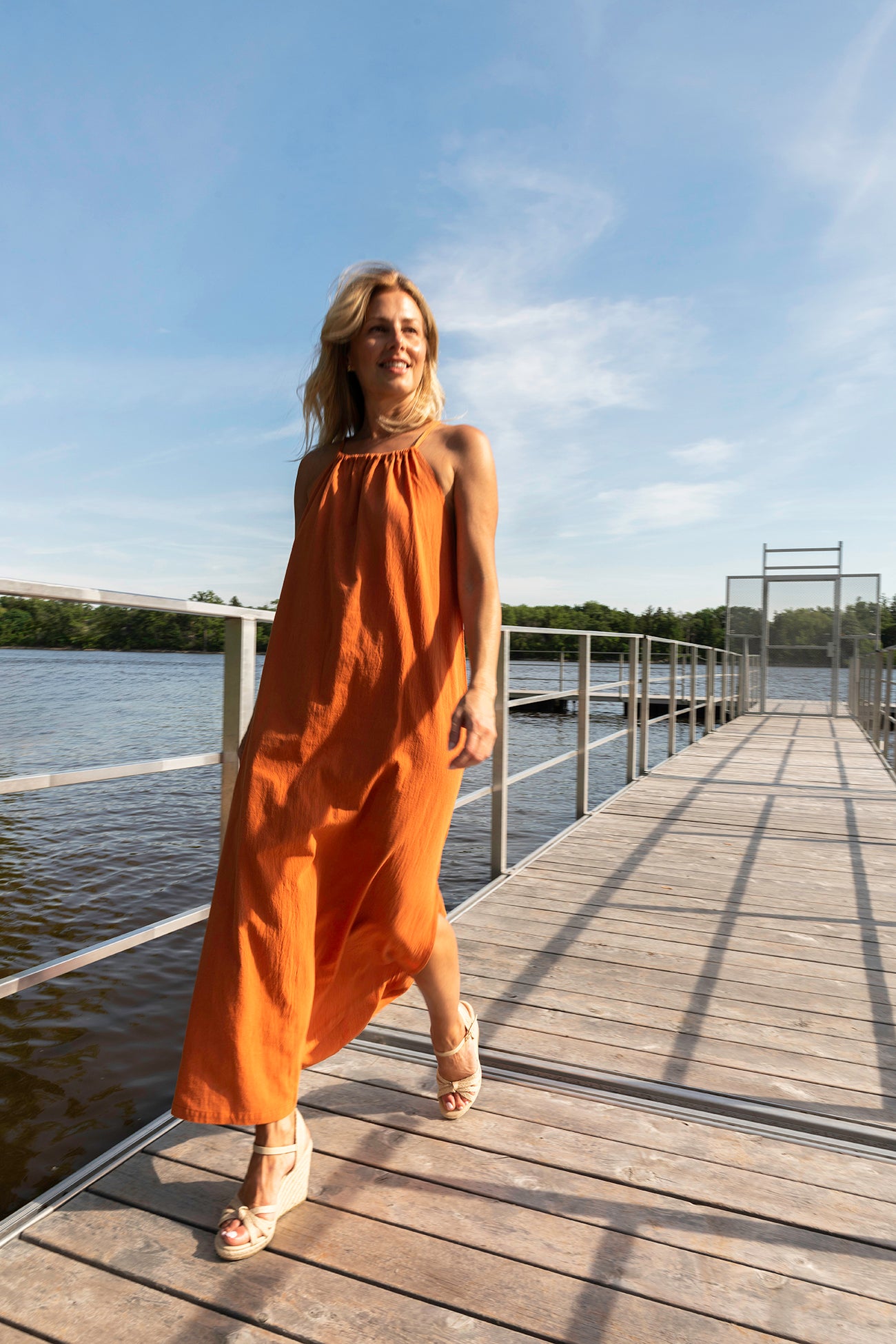 Magnolia cotton linen maxi dress