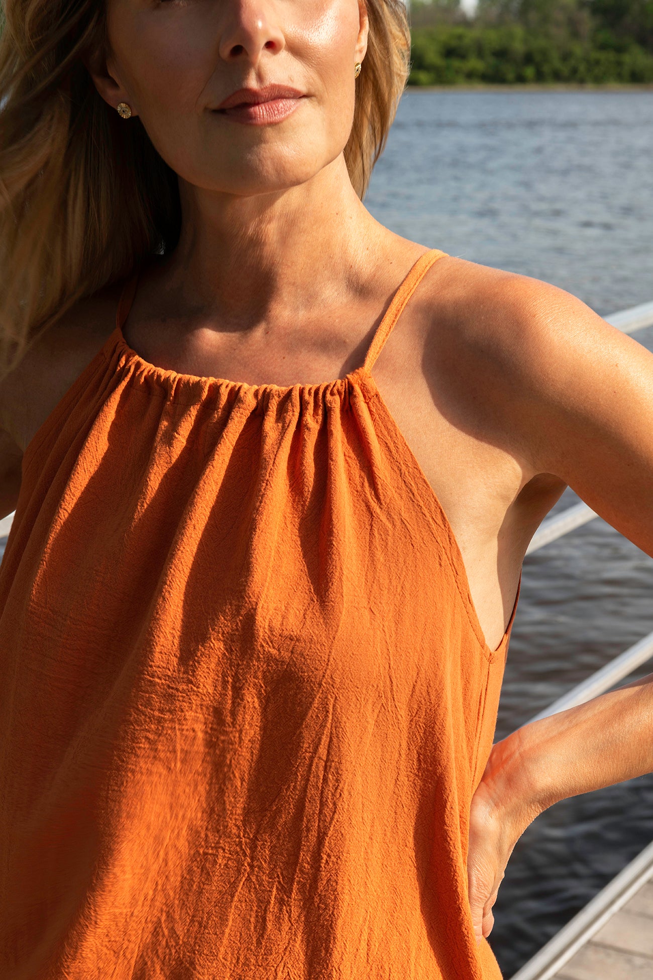 Magnolia cotton linen maxi dress