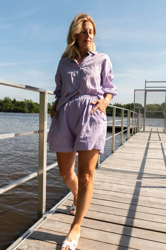 Poppy purple striped set