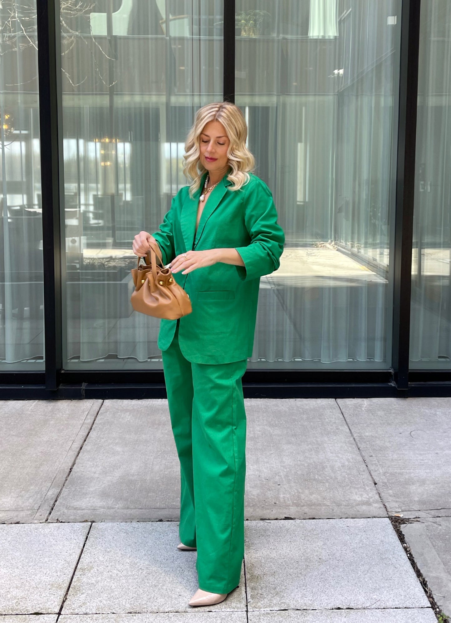 Bardot linen pantsuit set