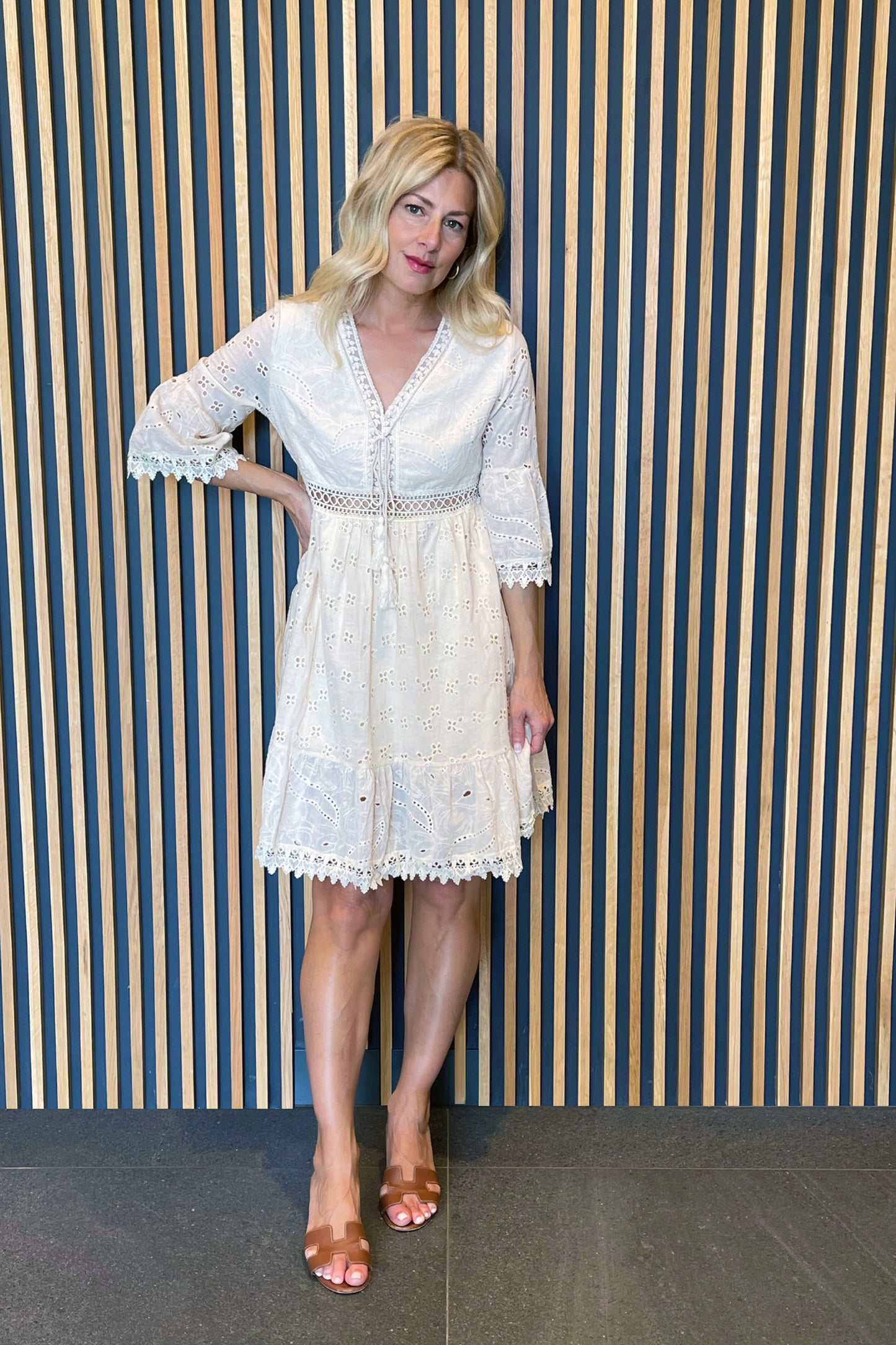 Emilia crochet and eyelet dress