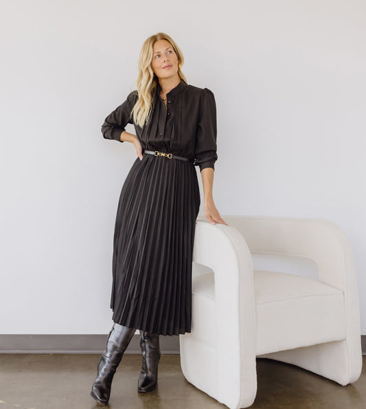 Leonora pleated dress