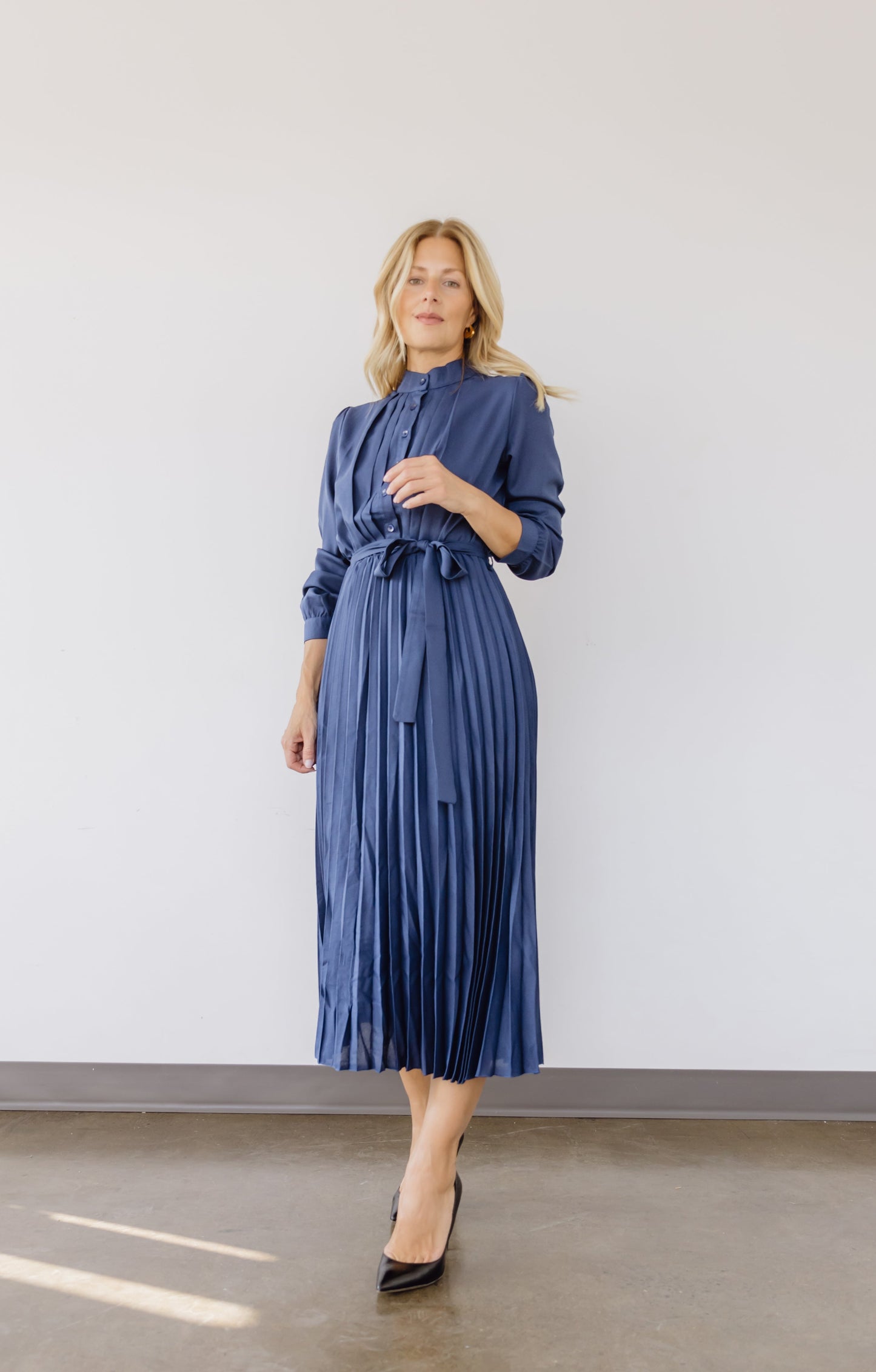 Leonora pleated dress