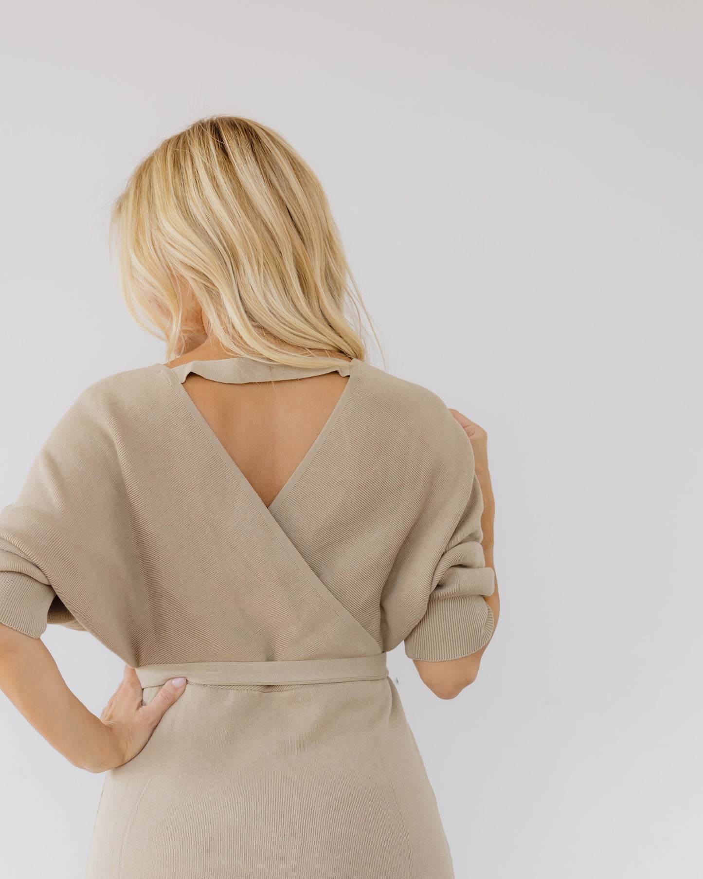 Sage ribbed knit dress