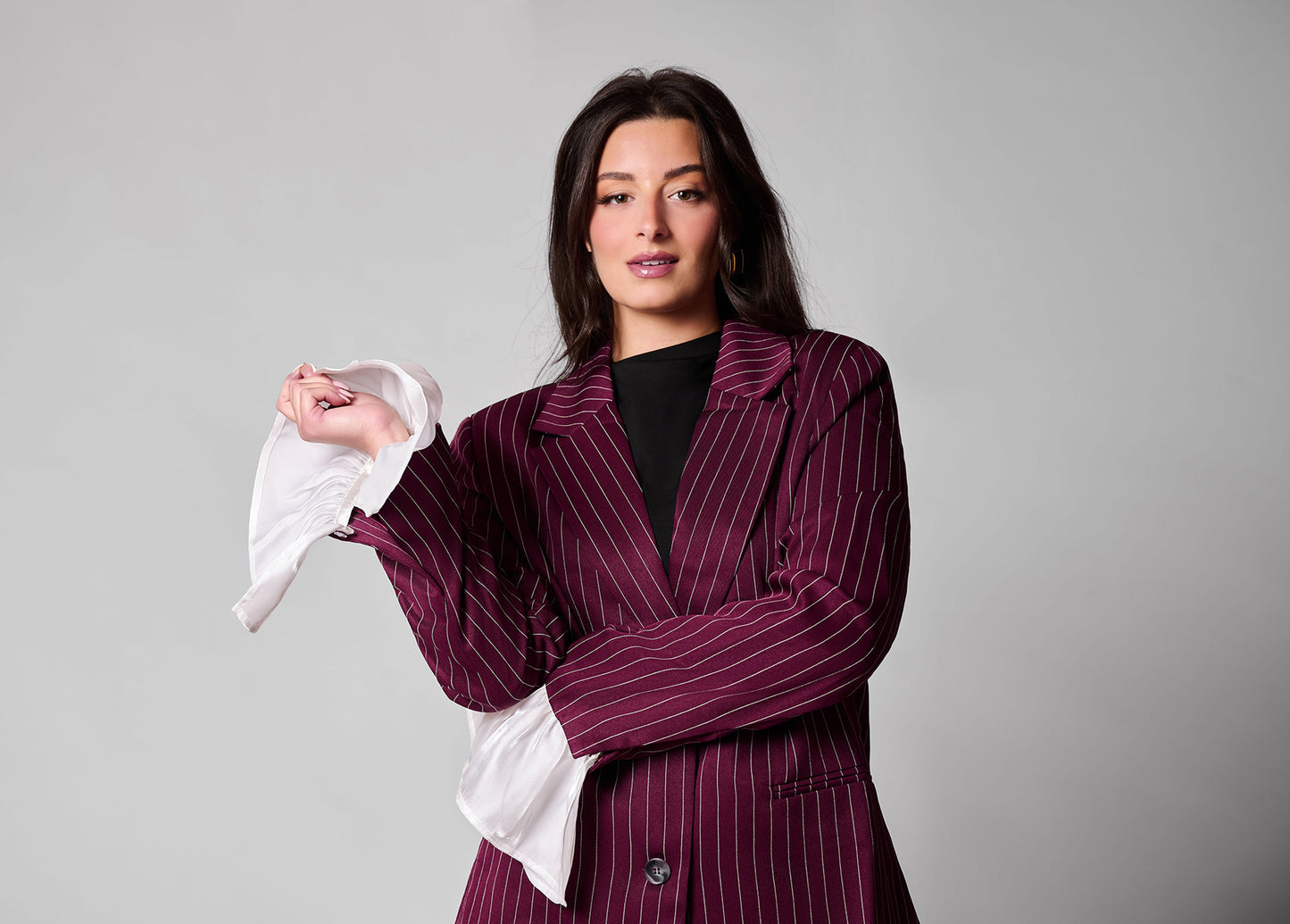 Row pinstriped oversized blazer