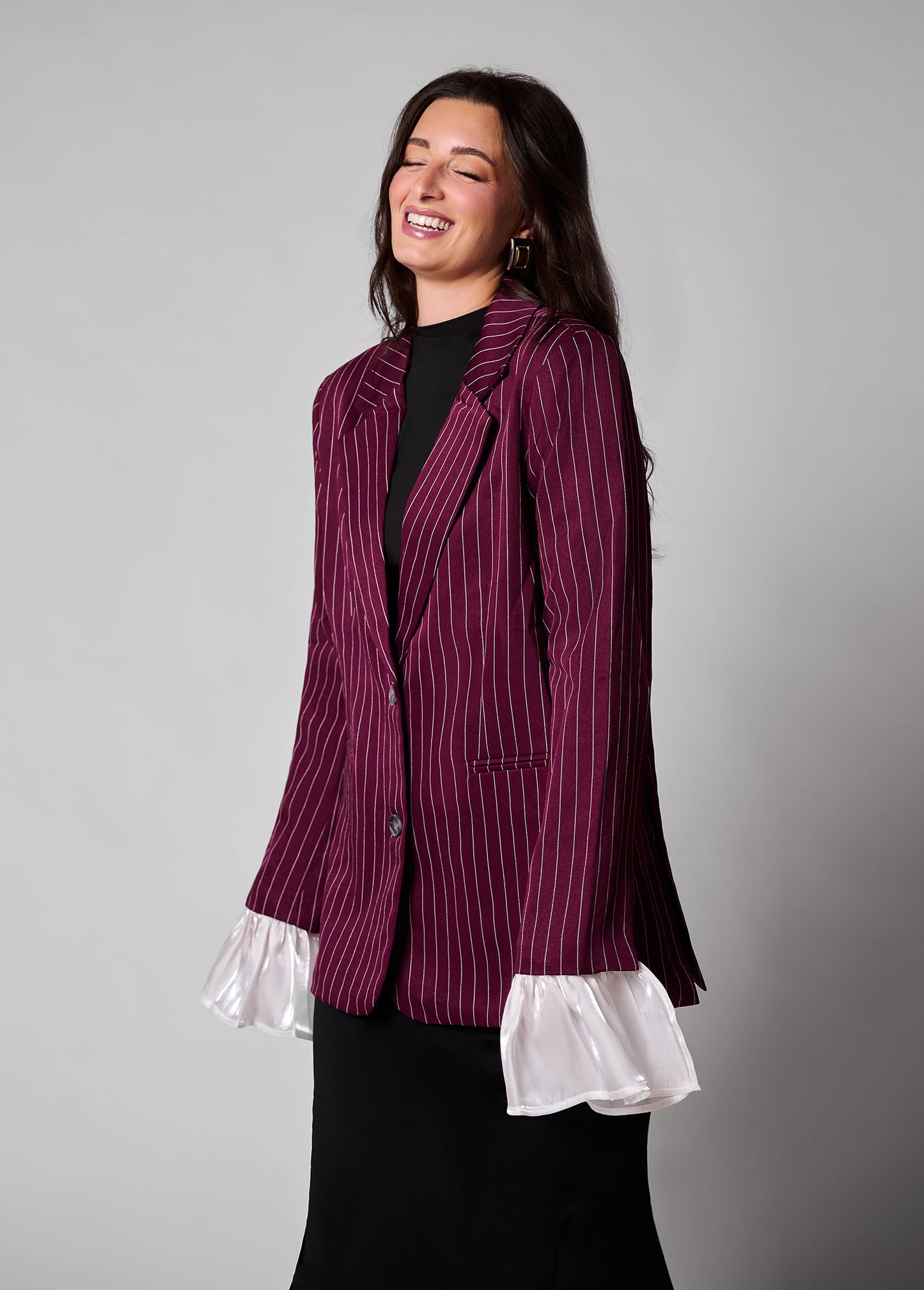 Row pinstriped oversized blazer