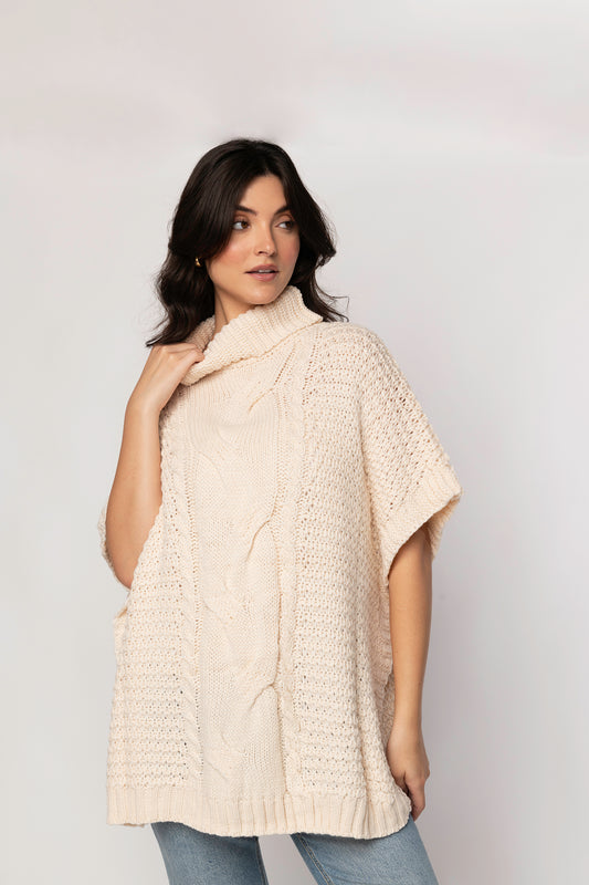 Presley cable knit cape
