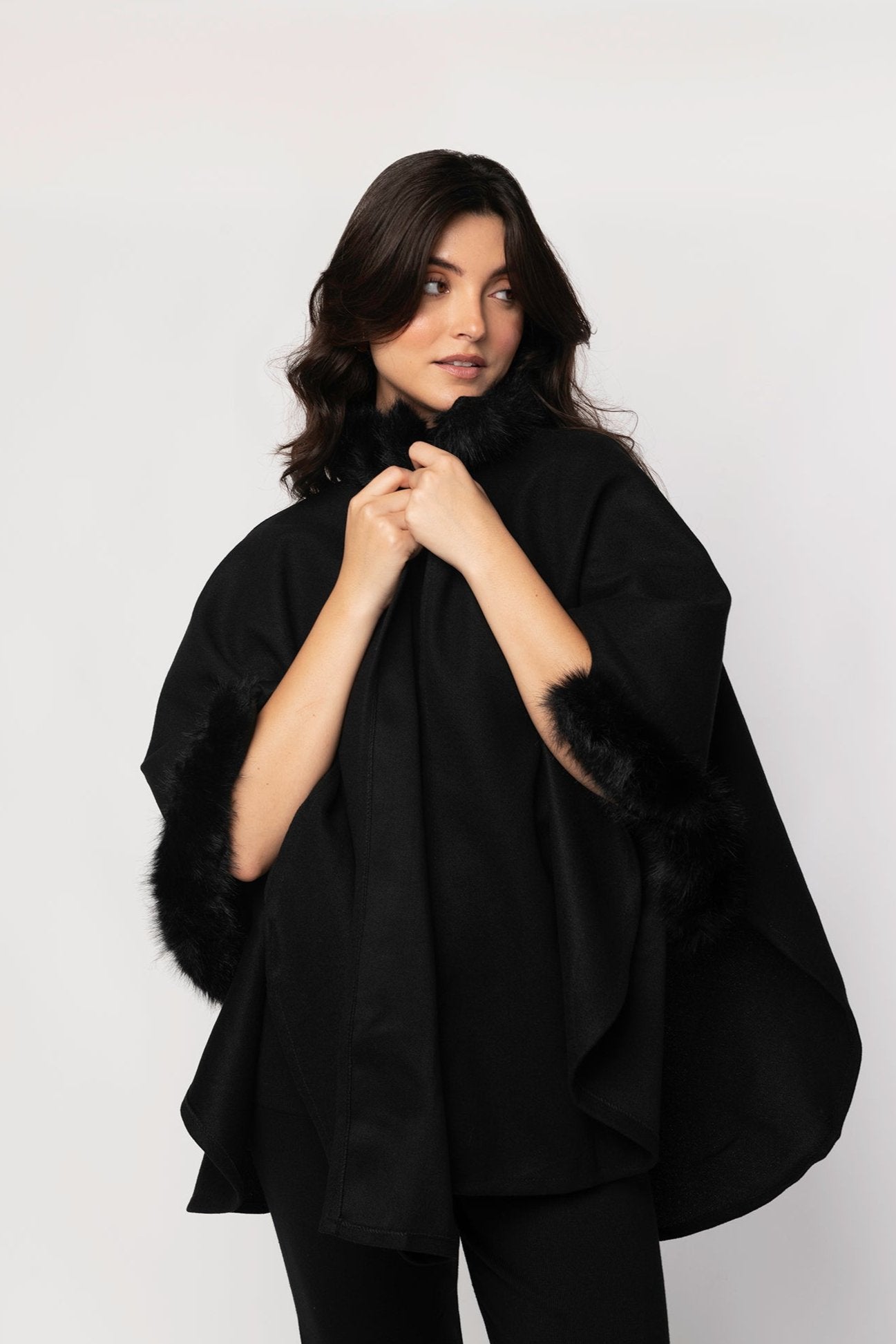 Sloane faux fur cape