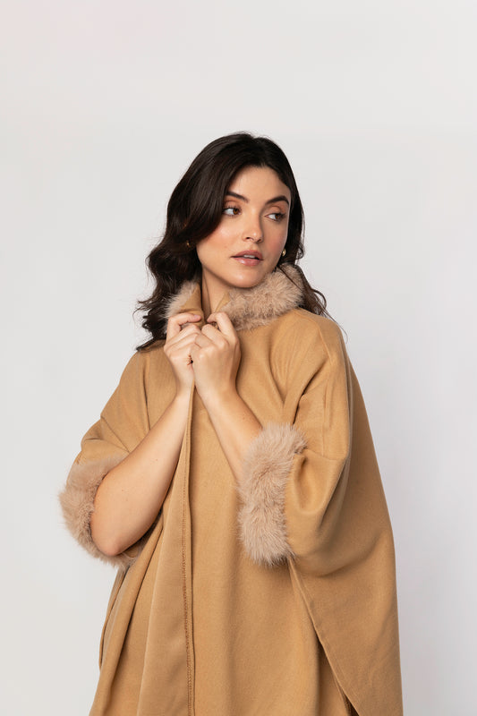 Sloane faux fur cape