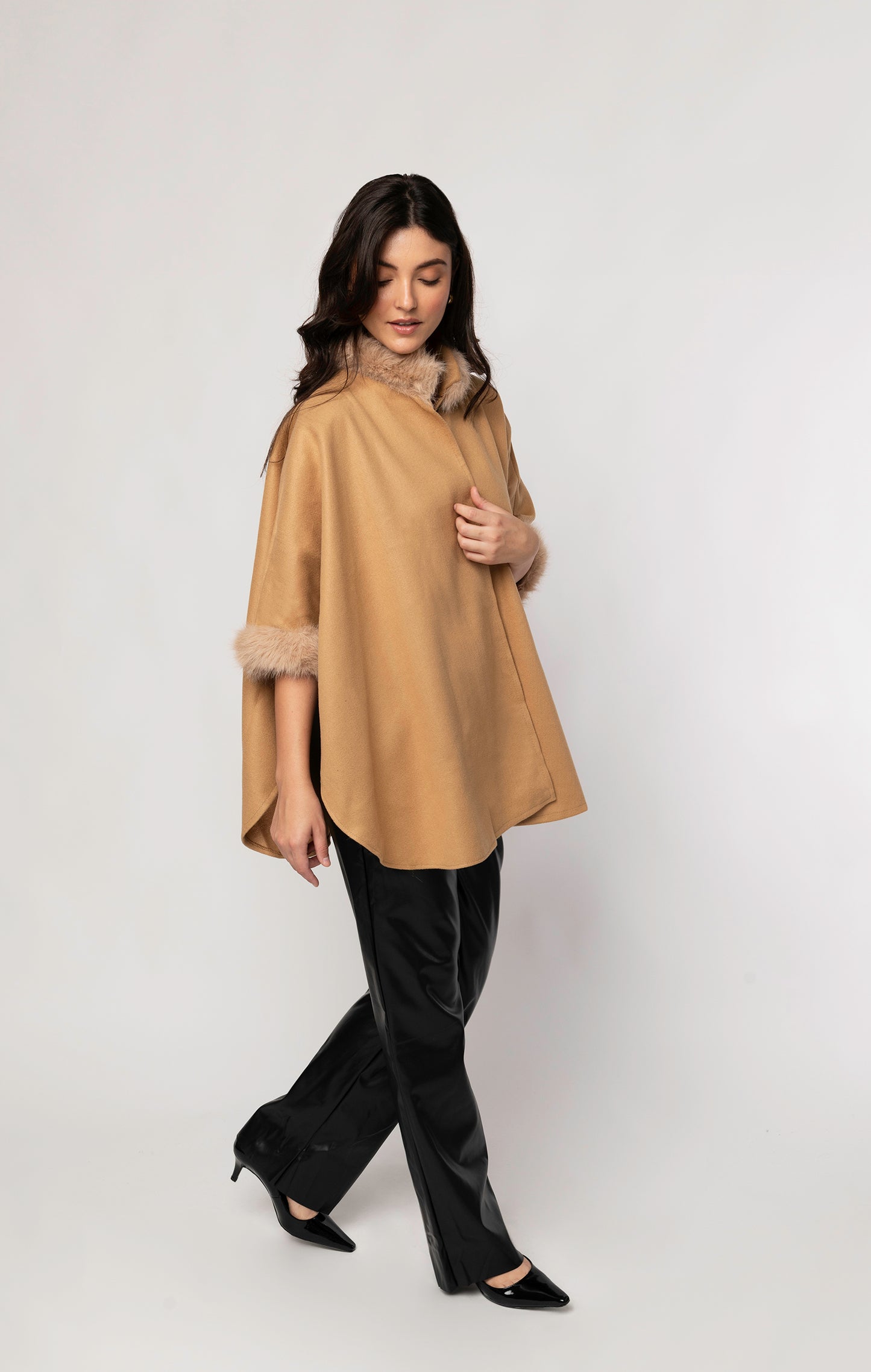 Sloane faux fur cape
